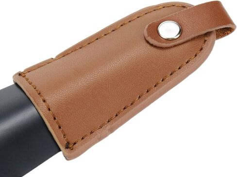 Crapyt الفولاذ المقاوم للصدأ Shoehorn باللون الأسود مع مقبض من الجلد البني الأجهزة المنزلية والمكتب المحمولة خفيفة الوزن متوافقة مع المعدن لكبار السن من الرجال والنساء والأطفال عصا مساعد الأحذية 1 قطعة الطول: 17 سم / 6.69 بوصة in Saudi Arabia