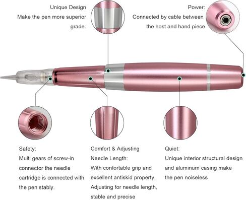 ماكينة مكياج دائمة رقمية من Guapa، لوحة شاشة تعمل باللمس مع تحكم LCD، ماكينة الوشم الدقيقة متعددة الوظائف مع 50 قطعة خرطوشة إبرة للحواجب ذات اللون المتدرج، محدد العيون، الشفاه in Kuwait