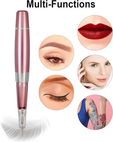 ماكينة مكياج دائمة رقمية من Guapa، لوحة شاشة تعمل باللمس مع تحكم LCD، ماكينة الوشم الدقيقة متعددة الوظائف مع 50 قطعة خرطوشة إبرة للحواجب ذات اللون المتدرج، محدد العيون، الشفاه in Kuwait