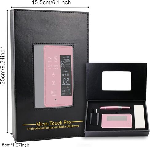 ماكينة مكياج دائمة رقمية من Guapa، لوحة شاشة تعمل باللمس مع تحكم LCD، ماكينة الوشم الدقيقة متعددة الوظائف مع 50 قطعة خرطوشة إبرة للحواجب ذات اللون المتدرج، محدد العيون، الشفاه in Kuwait