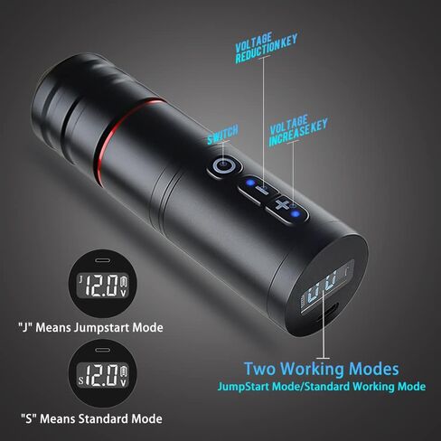Ambition Ninja Pro Tattoo Machine with Coreless Motor - Rotary Cartridge Tattoo Pen with 2400mAh Power Supply Digital LCD Display for Professionals and Beginners Tattoo Artists in Saudi Arabia