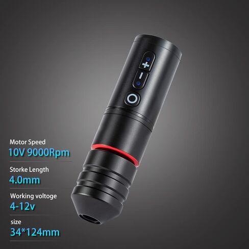 Ambition Ninja Pro Tattoo Machine with Coreless Motor - Rotary Cartridge Tattoo Pen with 2400mAh Power Supply Digital LCD Display for Professionals and Beginners Tattoo Artists in Saudi Arabia