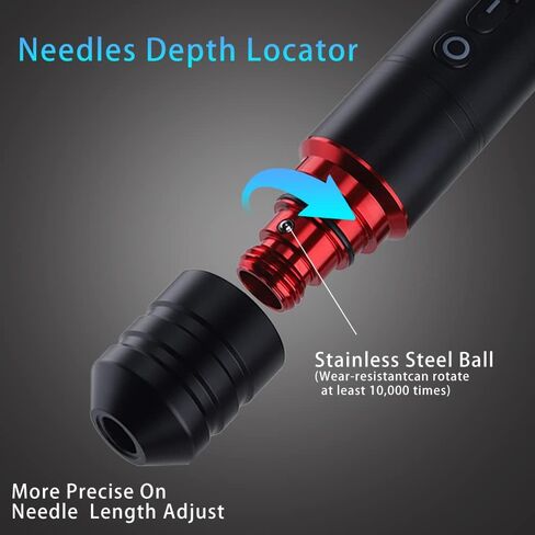 Ambition Ninja Pro Tattoo Machine with Coreless Motor - Rotary Cartridge Tattoo Pen with 2400mAh Power Supply Digital LCD Display for Professionals and Beginners Tattoo Artists in Saudi Arabia