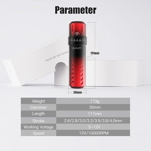 آلة قلم دوارة قابلة للقلب للوشم، محرك بدون قلب مخصص بطول ستة أشواط قابل للتغيير لجميع أنماط الوشم M829 (أرجواني متدرج) in Kuwait