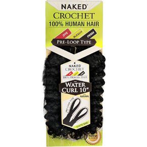 Naked Human Hair Crochet Braids Pre-Loop Type Water Curl 10" (NATURAL) (1-PACK, NATURAL) in Saudi Arabia