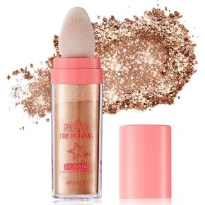 Ofanyia Highlighter Powder Stick, Polvo De Hadas Highlight Patting Powder, Body Brighten Glitter Shimmer Three-dimensional Sparkle Patting Powder for Face Eyes Lips Hair Body Glow Makeup