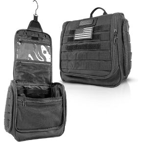 شيف ساك حقيبة ادوات الزينة التكتيكية: مجموعة دوب مع 12 مساحة تخزين | سحابات من الدرجة الامتعة | حزام مولي ومقبض باراكورد قابل للفصل | مثالية للسفر والمغامرات الخارجية، اسود، ادوات الزينة التكتيكية in Kuwait