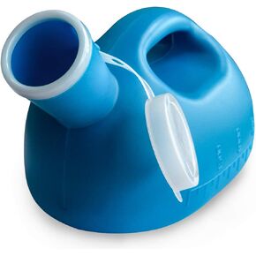 Urinals for Men 2000 ml/66 oz Portable Male Urinal Urine Collection Container for Adults/Large Plastic Pee Holder for Hospital,Incontinence,Elderly,Travel,Driving,Camping (Blue)