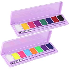 8 Colors Water Activated Eyeliner Palette Liquid Eyeliner Colorful Set Hydra Graphic Eyeliner Makeup Neon Face Paint Glow UV Black White Red Face Body Paint,Clown Makeup Kit (01)