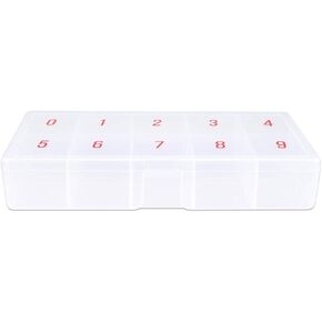 Beauticom USA Small Empty 10 Space Nail Art Tip Storage Organizer Box Case - Clear Color - For False Nail Tips, Vitamins, Accessories, 10 sections