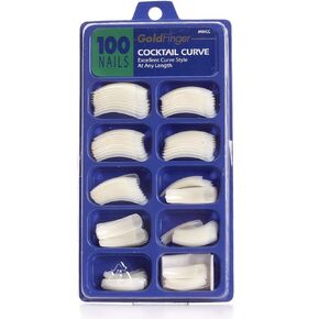 100 أظافر أكريليك سادة من الذهب (عبوة واحدة، منحنى الإمبراطورة) متداخلة بطول طويل، نصف غطاء أطراف أظافر صناعية فرنسية in Kuwait