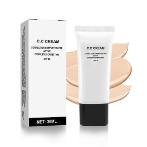 كريم ZHISHUDL لضبط لون البشرة، مرطب لتصحيح اللون، عامل حماية من الشمس SPF 50، ضبط ذاتي للبشرة الناضجة، مستحضرات برايمر قبل المكياج، كريم أساس CC لتفتيح لون البشرة - لون طبيعي in Kuwait