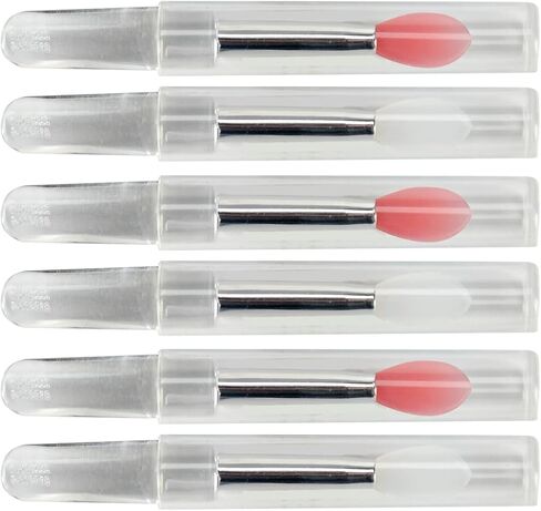 TEONEI Mini Silicone Lip Brush with Cap,Lipstick Applicator Brushes,Multifunction Makeup Brushes,Lip Gloss Wands Cosmetic Tool,6Pcs in Saudi Arabia