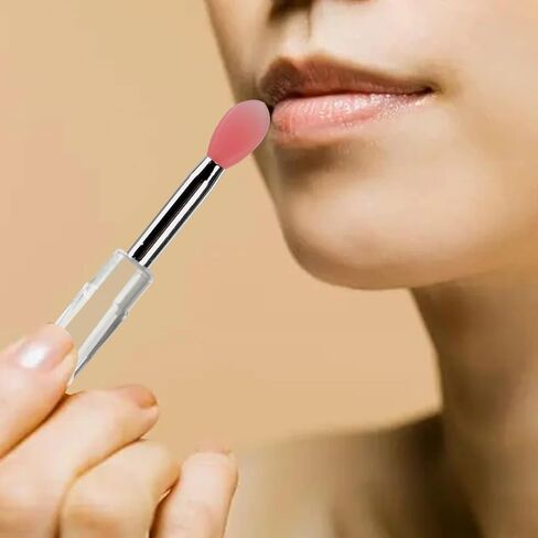 TEONEI Mini Silicone Lip Brush with Cap,Lipstick Applicator Brushes,Multifunction Makeup Brushes,Lip Gloss Wands Cosmetic Tool,6Pcs in Saudi Arabia