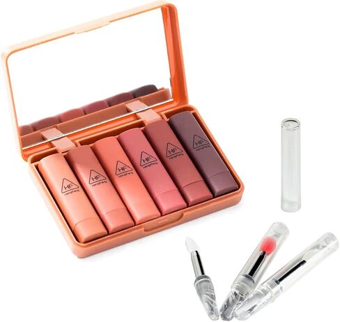 TEONEI Mini Silicone Lip Brush with Cap,Lipstick Applicator Brushes,Multifunction Makeup Brushes,Lip Gloss Wands Cosmetic Tool,6Pcs in Saudi Arabia