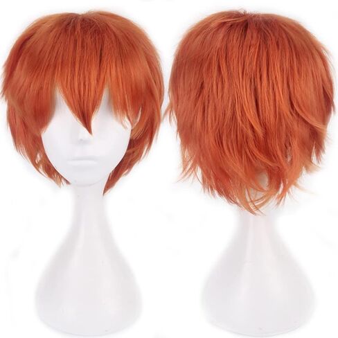 Holiday Wig Anime Costume Cosplay Wigs Short Anti-alice Synthetic Party Hair for Women Men Boy Teens + Free Cap (Black) in Kuwait