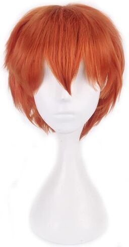 Holiday Wig Anime Costume Cosplay Wigs Short Anti-alice Synthetic Party Hair for Women Men Boy Teens + Free Cap (Black) in Kuwait
