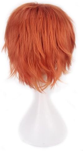 Holiday Wig Anime Costume Cosplay Wigs Short Anti-alice Synthetic Party Hair for Women Men Boy Teens + Free Cap (Black) in Kuwait