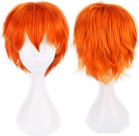 Holiday Wig Anime Costume Cosplay Wigs Short Anti-alice Synthetic Party Hair for Women Men Boy Teens + Free Cap (Black) in Kuwait