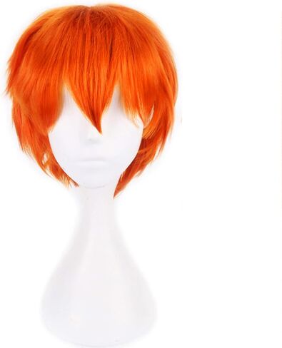 Holiday Wig Anime Costume Cosplay Wigs Short Anti-alice Synthetic Party Hair for Women Men Boy Teens + Free Cap (Black) in Kuwait