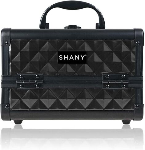 SHANY Chic Makeup Train Case Cosmetic Box Portable Makeup Case Cosmetics Beauty Organizer Jewelry storage with Locks, Multi trays Makeup Storage Box with Makeup Mirror - Black in Saudi Arabia