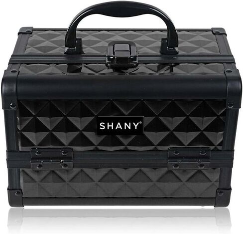 SHANY Chic Makeup Train Case Cosmetic Box Portable Makeup Case Cosmetics Beauty Organizer Jewelry storage with Locks, Multi trays Makeup Storage Box with Makeup Mirror - Black in Saudi Arabia