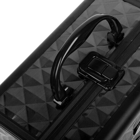 SHANY Chic Makeup Train Case Cosmetic Box Portable Makeup Case Cosmetics Beauty Organizer Jewelry storage with Locks, Multi trays Makeup Storage Box with Makeup Mirror - Black in Saudi Arabia