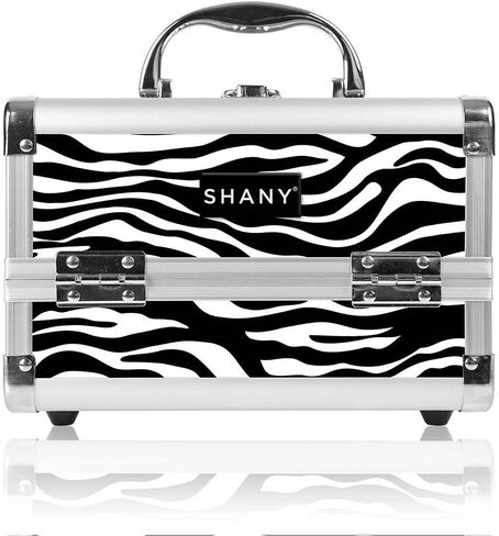 SHANY Chic Makeup Train Case Cosmetic Box Portable Makeup Case Cosmetics Beauty Organizer Jewelry storage with Locks, Multi trays Makeup Storage Box with Makeup Mirror - Black in Saudi Arabia