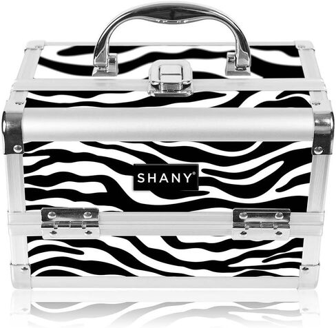 SHANY Chic Makeup Train Case Cosmetic Box Portable Makeup Case Cosmetics Beauty Organizer Jewelry storage with Locks, Multi trays Makeup Storage Box with Makeup Mirror - Black in Saudi Arabia
