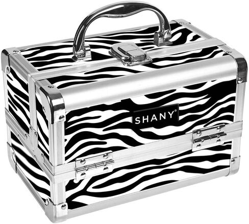 SHANY Chic Makeup Train Case Cosmetic Box Portable Makeup Case Cosmetics Beauty Organizer Jewelry storage with Locks, Multi trays Makeup Storage Box with Makeup Mirror - Black in Saudi Arabia