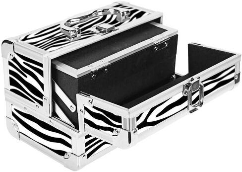 SHANY Chic Makeup Train Case Cosmetic Box Portable Makeup Case Cosmetics Beauty Organizer Jewelry storage with Locks, Multi trays Makeup Storage Box with Makeup Mirror - Black in Saudi Arabia
