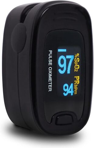 CONTEC CMS50NA مقياس التأكسج نبض الإصبع، SPO2 نبض معدل الأكسجين في الدم متر شاشة OLED (أسود) in Kuwait