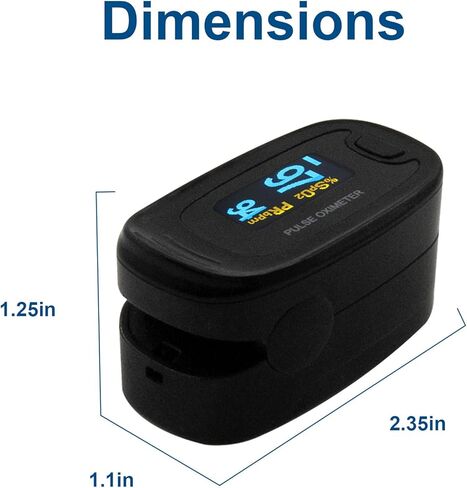 CONTEC CMS50NA مقياس التأكسج نبض الإصبع، SPO2 نبض معدل الأكسجين في الدم متر شاشة OLED (أسود) in Kuwait