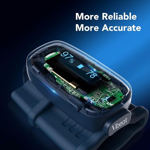 جهاز قياس التأكسج النبضي القابل لإعادة الشحن Vibeat S4، بلوتوث لمراقبة تشبع الأكسجين في الدم ومعدل النبض، مقياس O2 مع تطبيق مجاني in Saudi Arabia