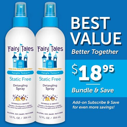 Fairy Tales Tangle Tamer Detangling Spray for Kids - Ultra Moisturizing and Anti Frizz Protection - Paraben Free, Sulfate Free - 12 Oz in Kuwait