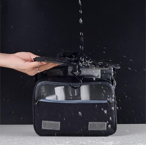 Menoeceus حقيبة أدوات الزينة المحمولة المعلقة للسفر، سعة كبيرة للرجال والنساء حقيبة مستحضرات التجميل للسفر مقاومة للماء، منظم السفر للملحقات، حاوية أدوات الزينة كاملة الحجم (أسود) in Kuwait