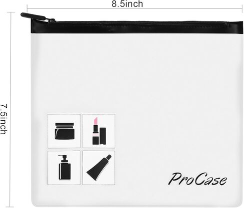 ProCase TSA Approved Fly Travel Toiletry Bag Makeup Pouch, Durable Quart-Size Carry-On Clear Small Handy Bag with Zipper for Liquids Bottles Tubes Cosmetics Container (2-Pack) in Kuwait
