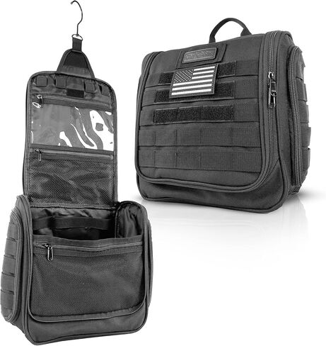 شيف ساك حقيبة ادوات الزينة التكتيكية: مجموعة دوب مع 12 مساحة تخزين | سحابات من الدرجة الامتعة | حزام مولي ومقبض باراكورد قابل للفصل | مثالية للسفر والمغامرات الخارجية، اسود، ادوات الزينة التكتيكية in Kuwait