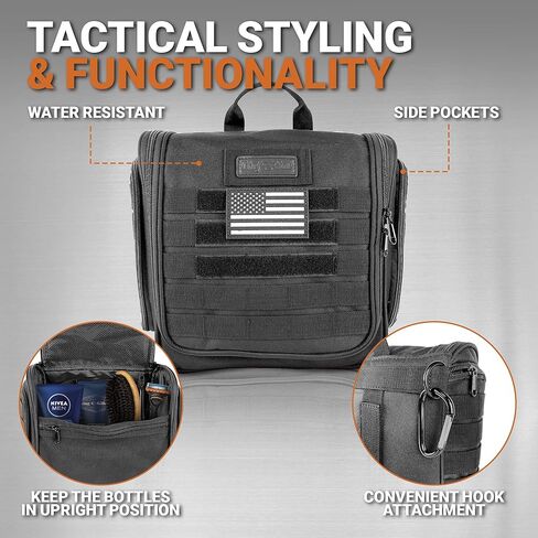 شيف ساك حقيبة ادوات الزينة التكتيكية: مجموعة دوب مع 12 مساحة تخزين | سحابات من الدرجة الامتعة | حزام مولي ومقبض باراكورد قابل للفصل | مثالية للسفر والمغامرات الخارجية، اسود، ادوات الزينة التكتيكية in Kuwait