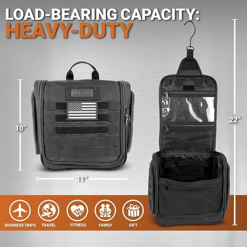 شيف ساك حقيبة ادوات الزينة التكتيكية: مجموعة دوب مع 12 مساحة تخزين | سحابات من الدرجة الامتعة | حزام مولي ومقبض باراكورد قابل للفصل | مثالية للسفر والمغامرات الخارجية، اسود، ادوات الزينة التكتيكية in Kuwait