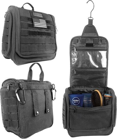 شيف ساك حقيبة ادوات الزينة التكتيكية: مجموعة دوب مع 12 مساحة تخزين | سحابات من الدرجة الامتعة | حزام مولي ومقبض باراكورد قابل للفصل | مثالية للسفر والمغامرات الخارجية، اسود، ادوات الزينة التكتيكية in Kuwait
