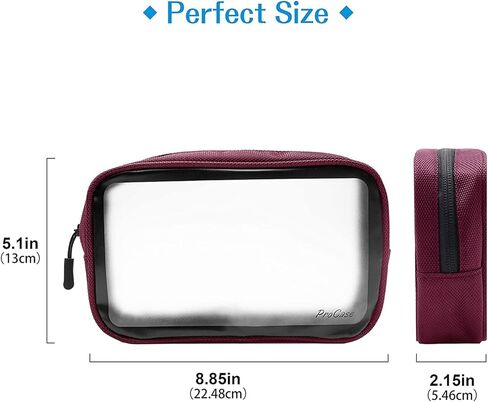 ProCase [2 Pack] TSA Approved Travel Toiletry Bag Pouch, Matte Clear Quart Size Bag Carry-On Airport Airline Compliant Bag Travel Makeup Cosmetic Bag for Toiletries Liquids Creams Cosmetics in Kuwait