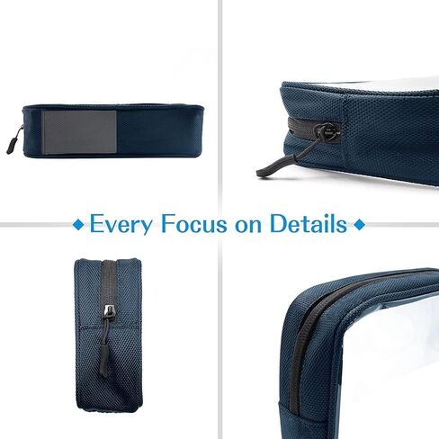 ProCase [2 Pack] TSA Approved Travel Toiletry Bag Pouch, Matte Clear Quart Size Bag Carry-On Airport Airline Compliant Bag Travel Makeup Cosmetic Bag for Toiletries Liquids Creams Cosmetics in Kuwait