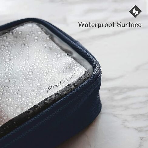 ProCase [2 Pack] TSA Approved Travel Toiletry Bag Pouch, Matte Clear Quart Size Bag Carry-On Airport Airline Compliant Bag Travel Makeup Cosmetic Bag for Toiletries Liquids Creams Cosmetics in Kuwait