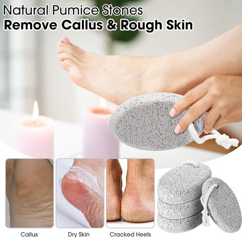 لونسوير 50 قطعة من حجر الخفاف للقدمين، ادوات باديكير لافا طبيعية لتقشير القدم وازالة مسامير القدم واليدين، حجر الخفاف لازالة الجلد الميت والكعوب والمرفقين واليدين in Kuwait