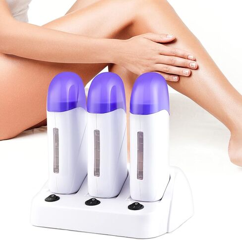 foreverLily Electric Wax Heater Triple Depilatory Roll Wax Warmer Waxing Warming Machine for Hair Removal Roll on Wax Heater for Men and Women in Saudi Arabia