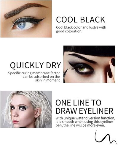 evpct 1Pcs Black Color Gel Glitter Eyeliner Pencils Set for Women Waterline Waterproof Smudge Proof lapiz de ojos delineador de ojos contra el agua Eye Liner Makeup,01# Black in Kuwait