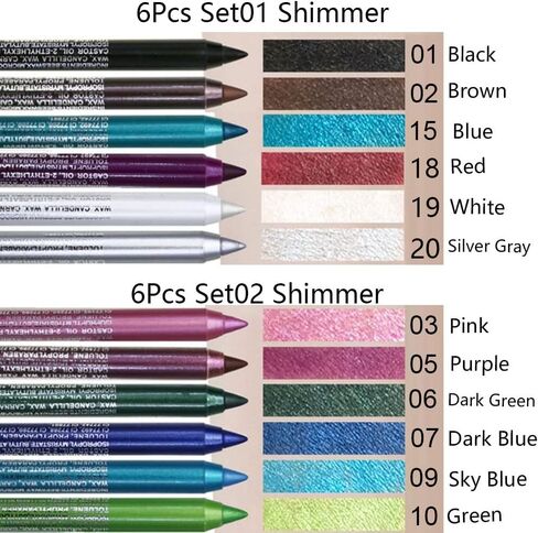 evpct 1Pcs Black Color Gel Glitter Eyeliner Pencils Set for Women Waterline Waterproof Smudge Proof lapiz de ojos delineador de ojos contra el agua Eye Liner Makeup,01# Black in Kuwait