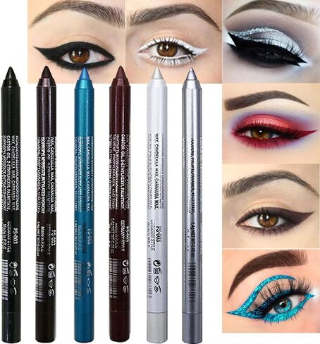 evpct 1Pcs Black Color Gel Glitter Eyeliner Pencils Set for Women Waterline Waterproof Smudge Proof lapiz de ojos delineador de ojos contra el agua Eye Liner Makeup,01# Black in Kuwait