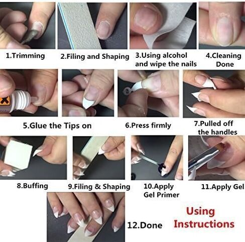 Ejiubas Short Stiletto Nails French Nail Tips 600pcs Professional Artificial Fake Nail Tips False Nails Acrylic Nail Tips Clear Christmas Nails in Saudi Arabia